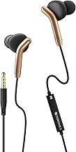 ZEBRONICS Bro 3.5Mm Wired in Ear Earphones, in-Line Mic, Deep Bass, 1.2M Strong and Long Lasting Cable, Light Weight, Compatible with Mobile | Tablet | Laptop (Black + Gold)