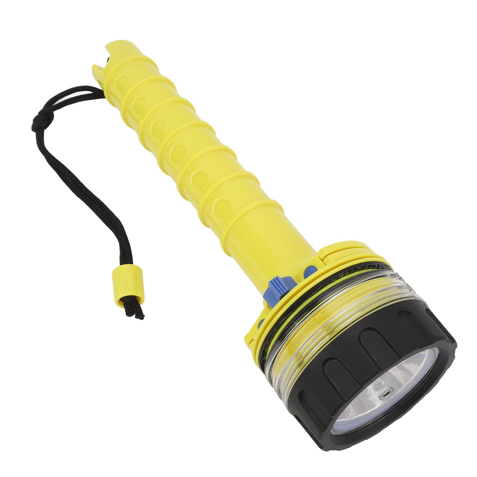 Torcia subacquea antiscivolo impermeabile LED torcia subacquea per il campeggio subacqueo giallo