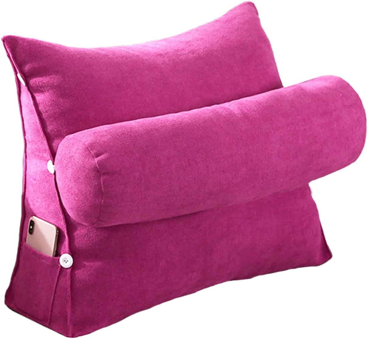 Bed Pillow for Sitting Up, Headboard Cushion Reading Pillows for Sofa Bed Office Chair, Rest Cushion Adjustable Wedge Cushion Pillow, Provides Lumbar Support ( Color : Beige , Size : 45x50x22cm )