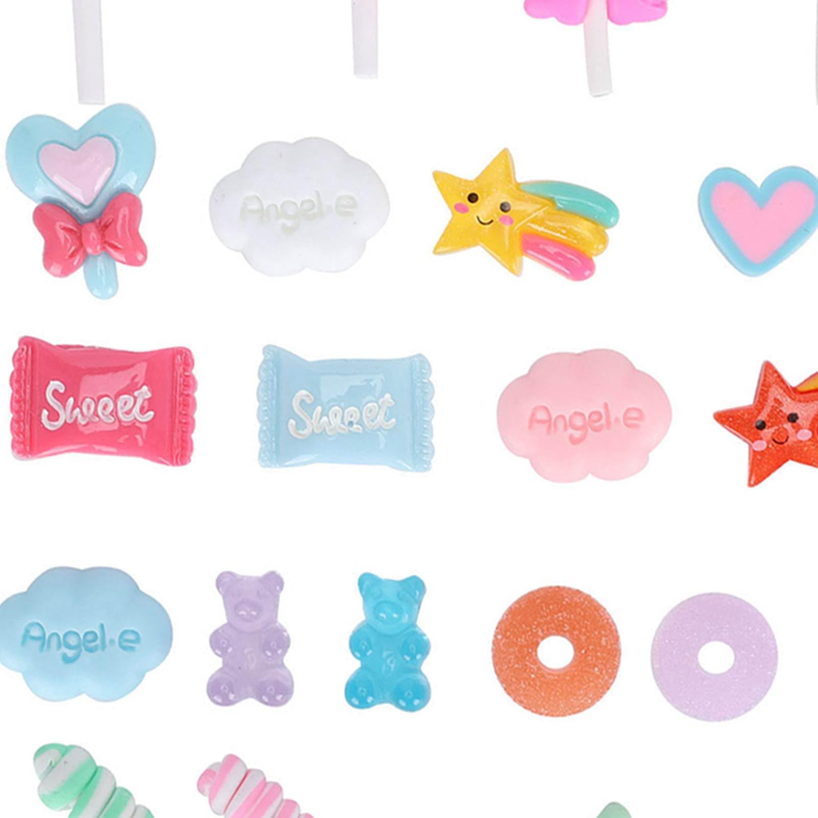 ZenithAur 29 Pièces Faux Bonbons Ensemble Ornements De Bonbons En Résine Colorée Pour La Décoration Artisanale Bricolage