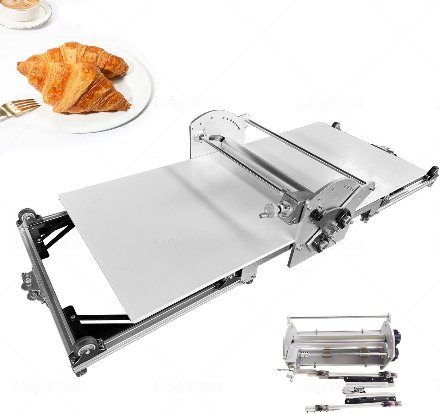 Multi-Function Electric Dough Sheeter,Foldable Countertop Pasta Maker with Precision Thickness Control (2-30mm),Ideal for Puff Pastry,Tortillas,Fondant,Pizza & Home Kitchen