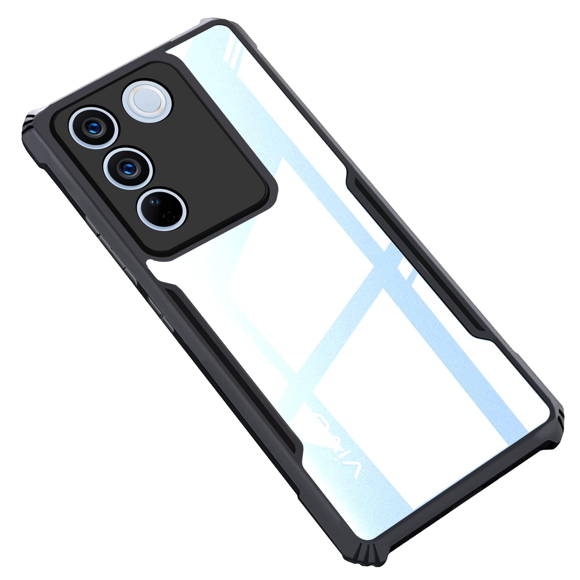 CEDO Vivo V27 / V27 Pro (5G) Back Case Cover | Camera Protection Shockproof Bumper-Edge | Acrylic Crystal Clear 360 Degree Protection TPU+PC | Transparent Eagle Back Case Cover (Black) (B0BXLDLJ3G) Amazon Price History, Amazon Price Tracker