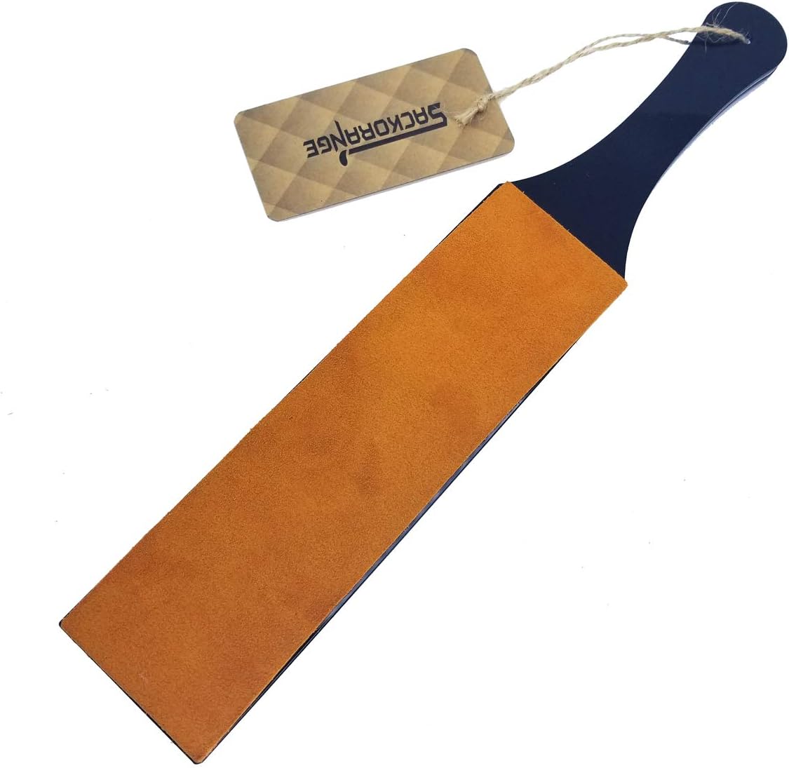 Sackorange Leather strop 2.4 x 8.2 inch paddle strop Double Sided for