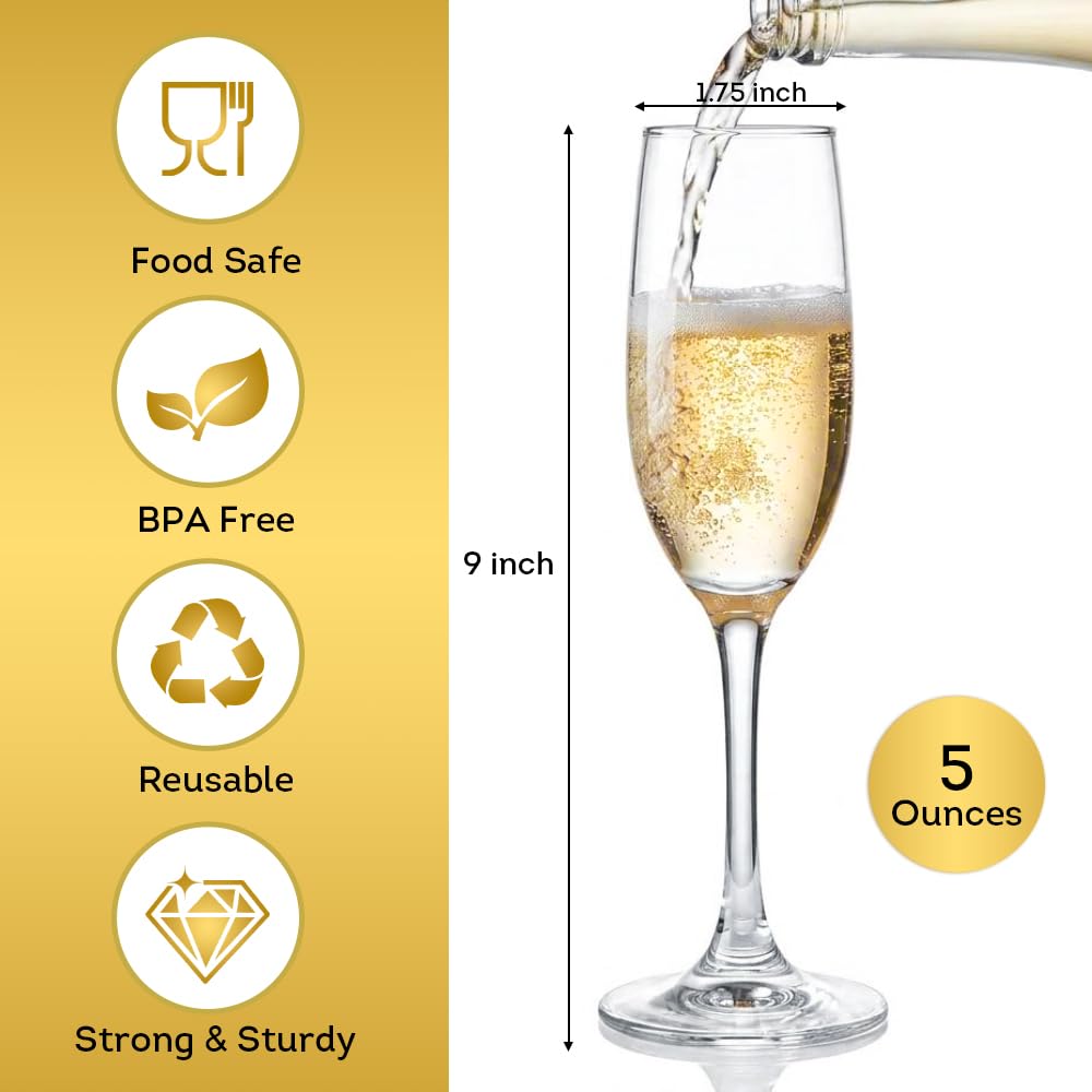 Unbreakable Champagne Glasses - Shatterproof & Clear -2