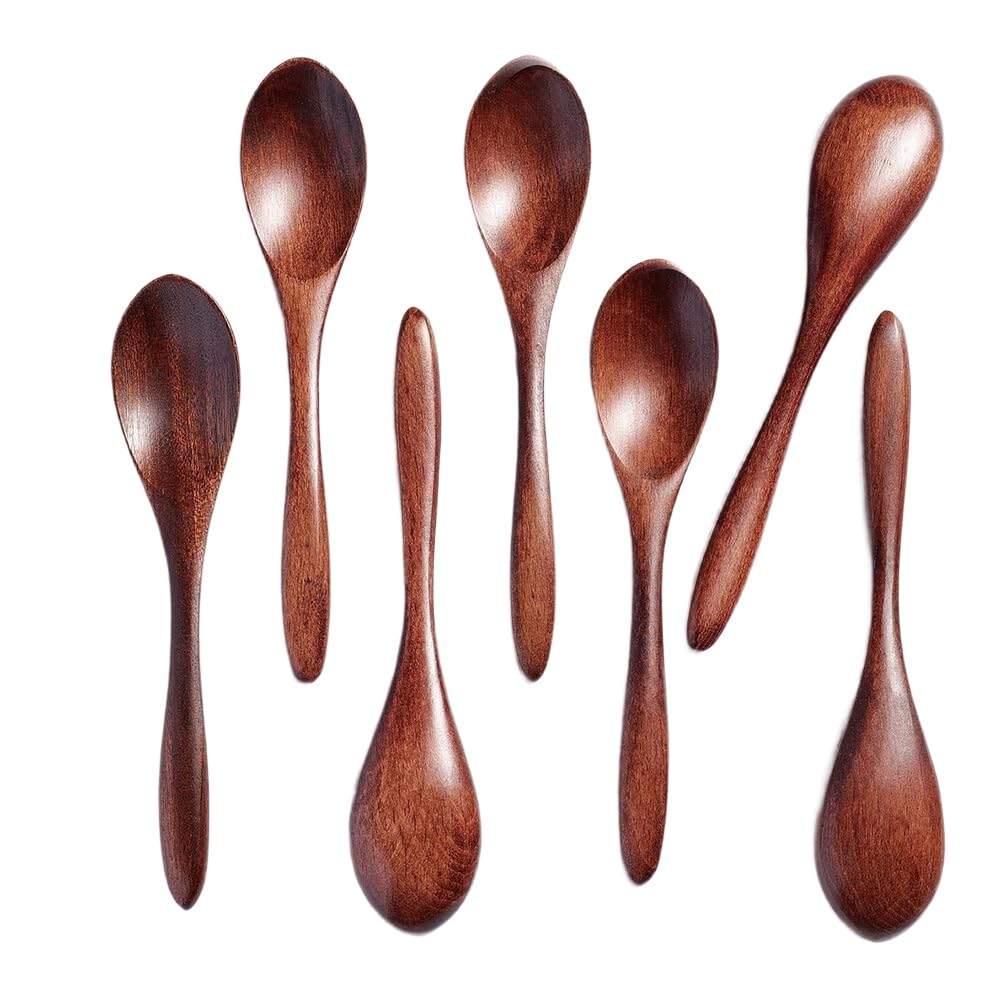 Nxyupv Small Wooden Spoons Hardwood Wooden Honey Teaspoon for Coffee Bamboo Table Spoon