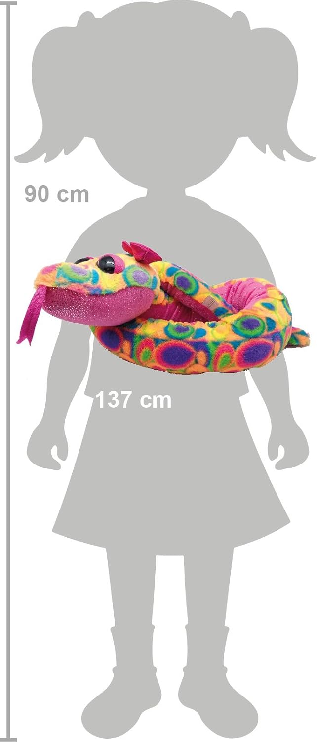 Wild Republic Snake Plush, Snake Stuffed Animal, Plush Toy, Pet Snake, Sherbert, 54"