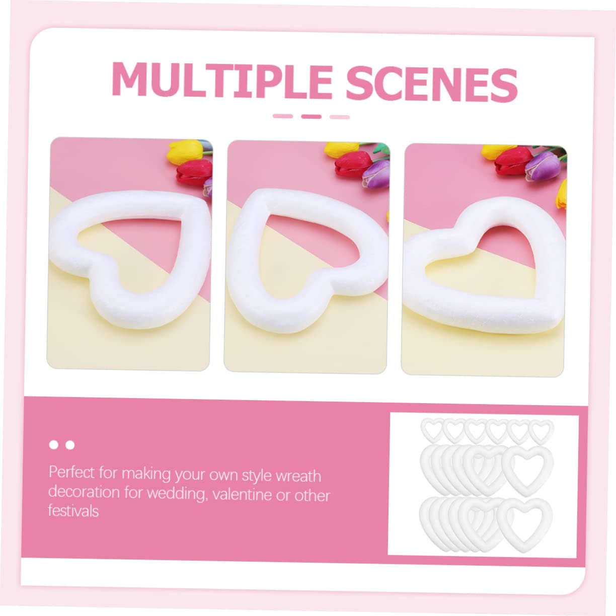 Cabilock 3 Set di Kit per Realizzare Ghirlande in Schiuma A Forma di Cuore per Decorazioni per La Casa Personalizzate Adatte per Progetti Fai da Te 18 Pezzi*3