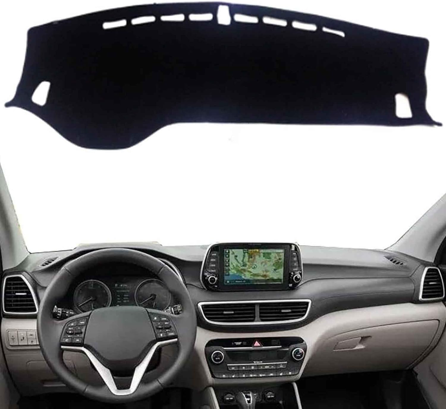 DdaiXQ Car Dashboard Mat For Hyundai Tucson 2019 2020, Anti Slip Anti Glare Dustproof Dashboard Cover Pad Protector Dash Cover Sunshade Dashmat