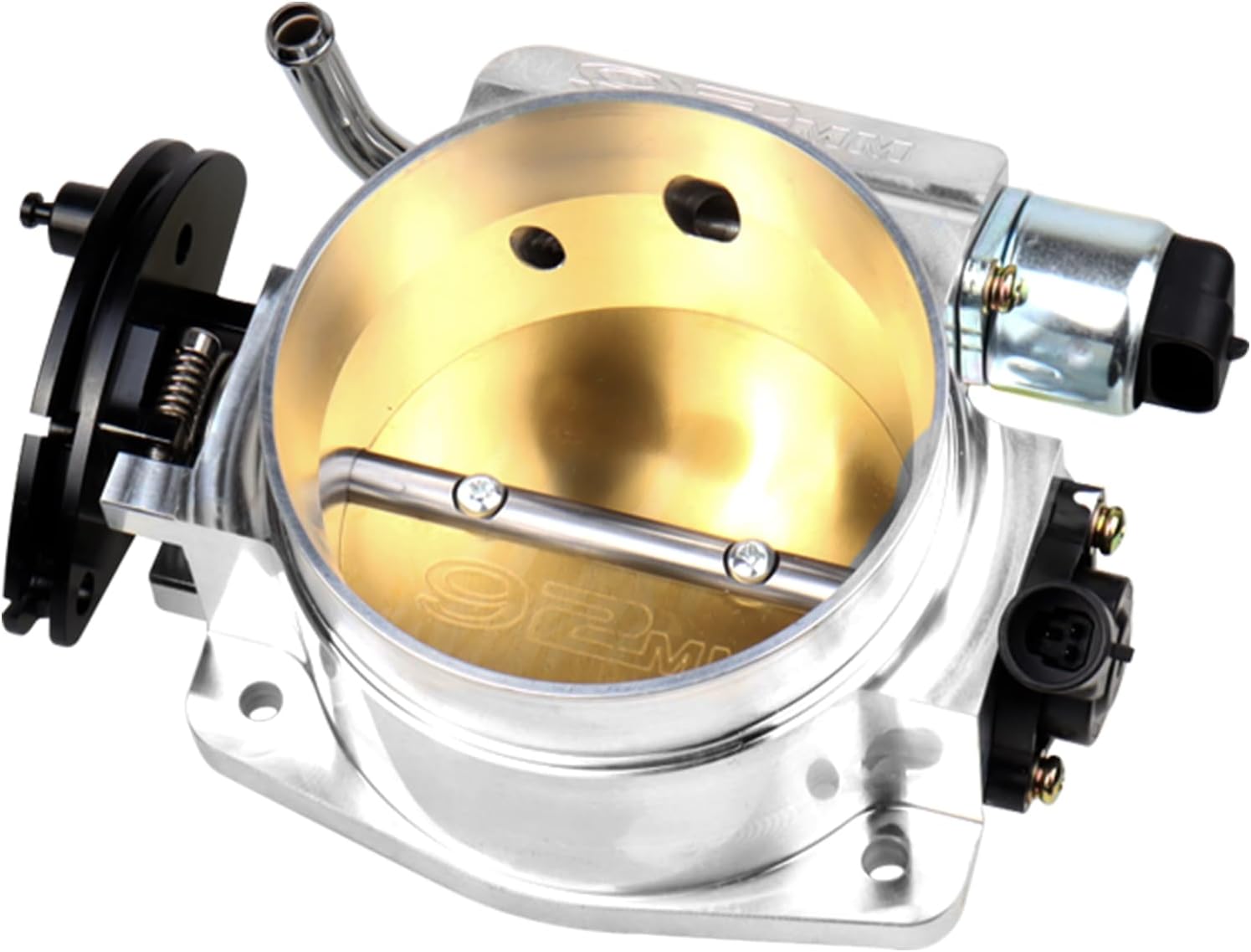 92mm Throttle Body for LS1 LS2 LS3 LS6 LS7 LSX GM Gen III LS Style 4 Bolt Intake Manifold, with Throttle Position Sensor and Idle Air Control TPS IAC Aluminum Silver