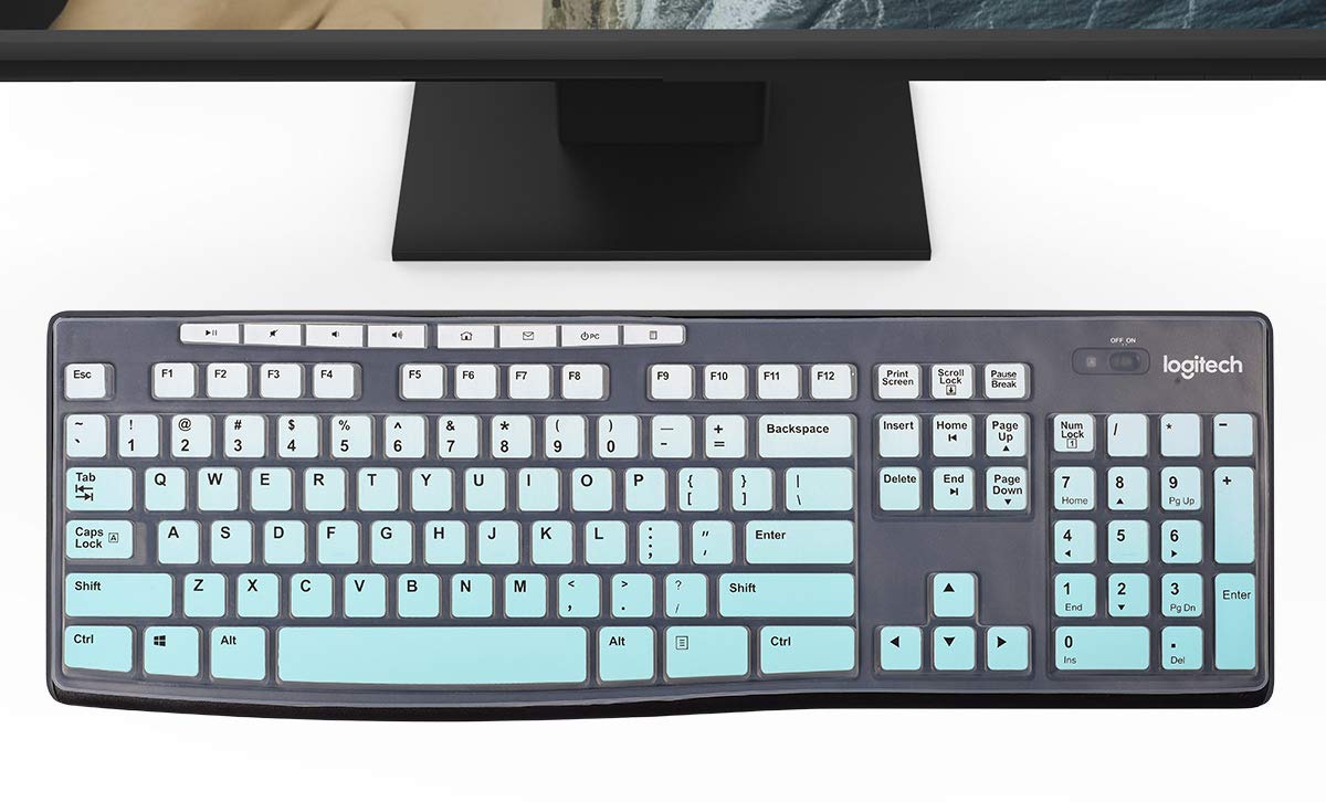 Silikon-Tastaturabdeckung Mit Großen Buchstaben – Für Logitech MK295, MK270, K200 U.ä., US-Layout