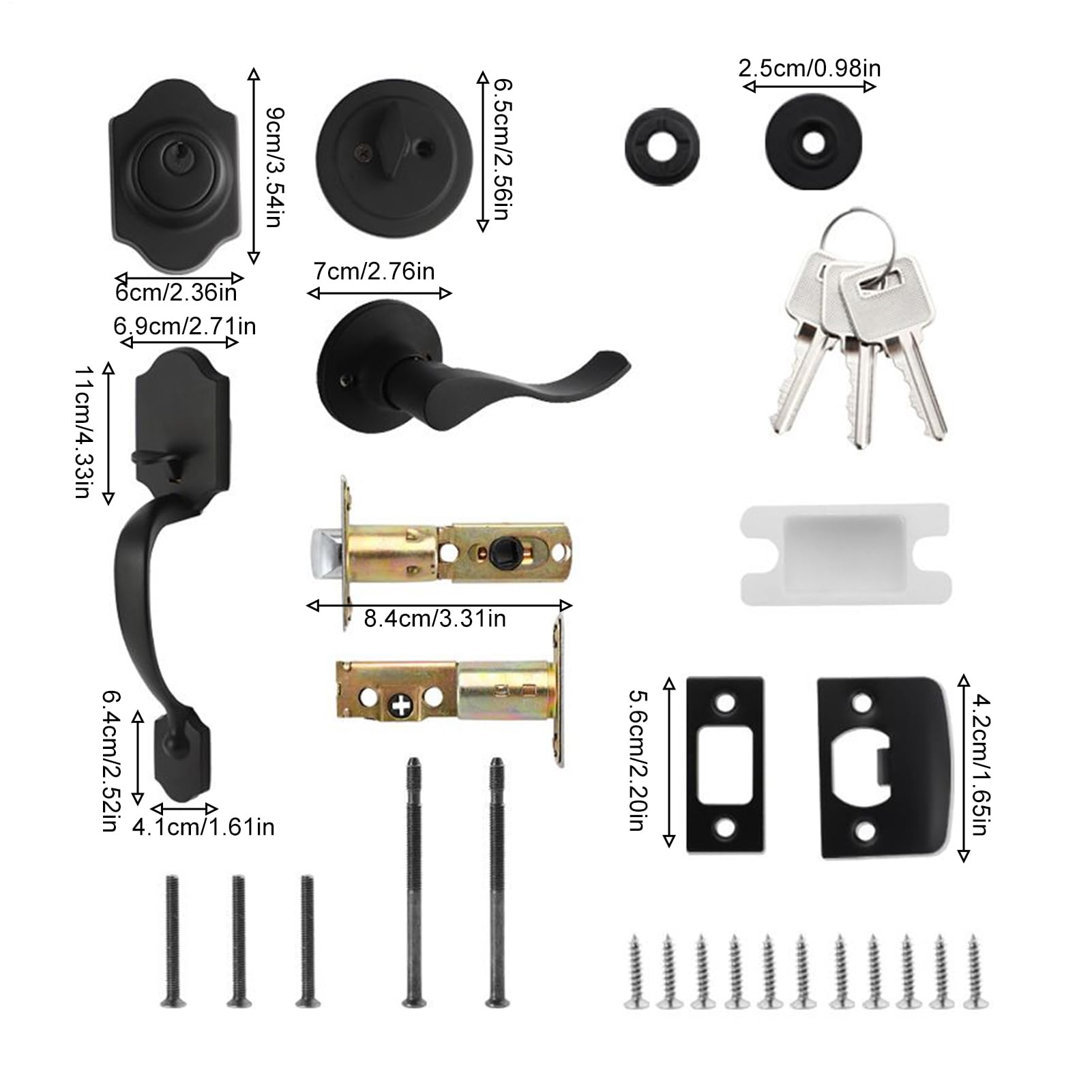 Juego de pomo y cerradura puerta principal suministro de herrajes de | Manija En Aluminio Aleado Con Cerradura Para Entrada Exterior Jardín Patio Balcón Traspatio