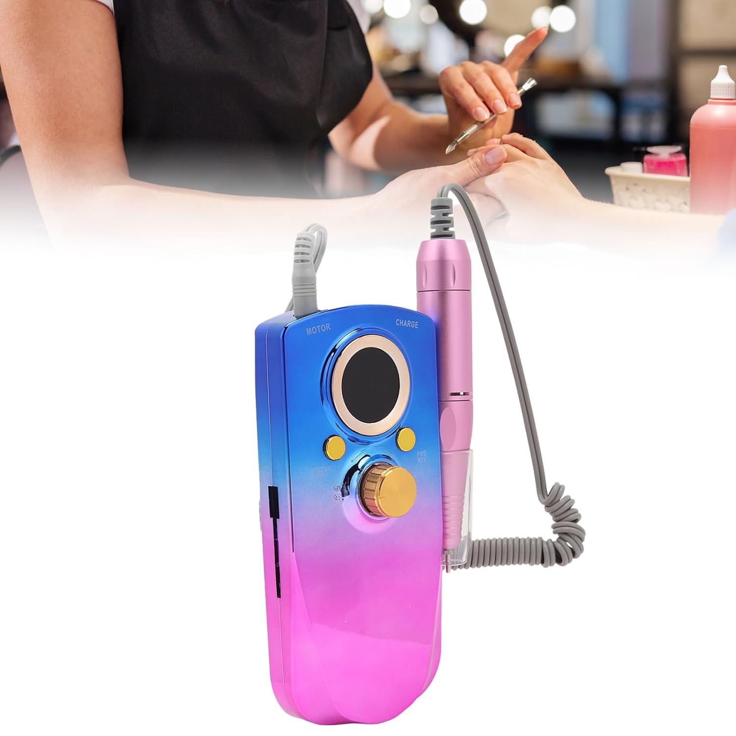 Zetiling Professional Nail Drill, Electric Nail File, Speed Adjustable 0-35000RPM, CW/CCW Rotation, Comfortable Grip, Multifunction for Beauty Salon