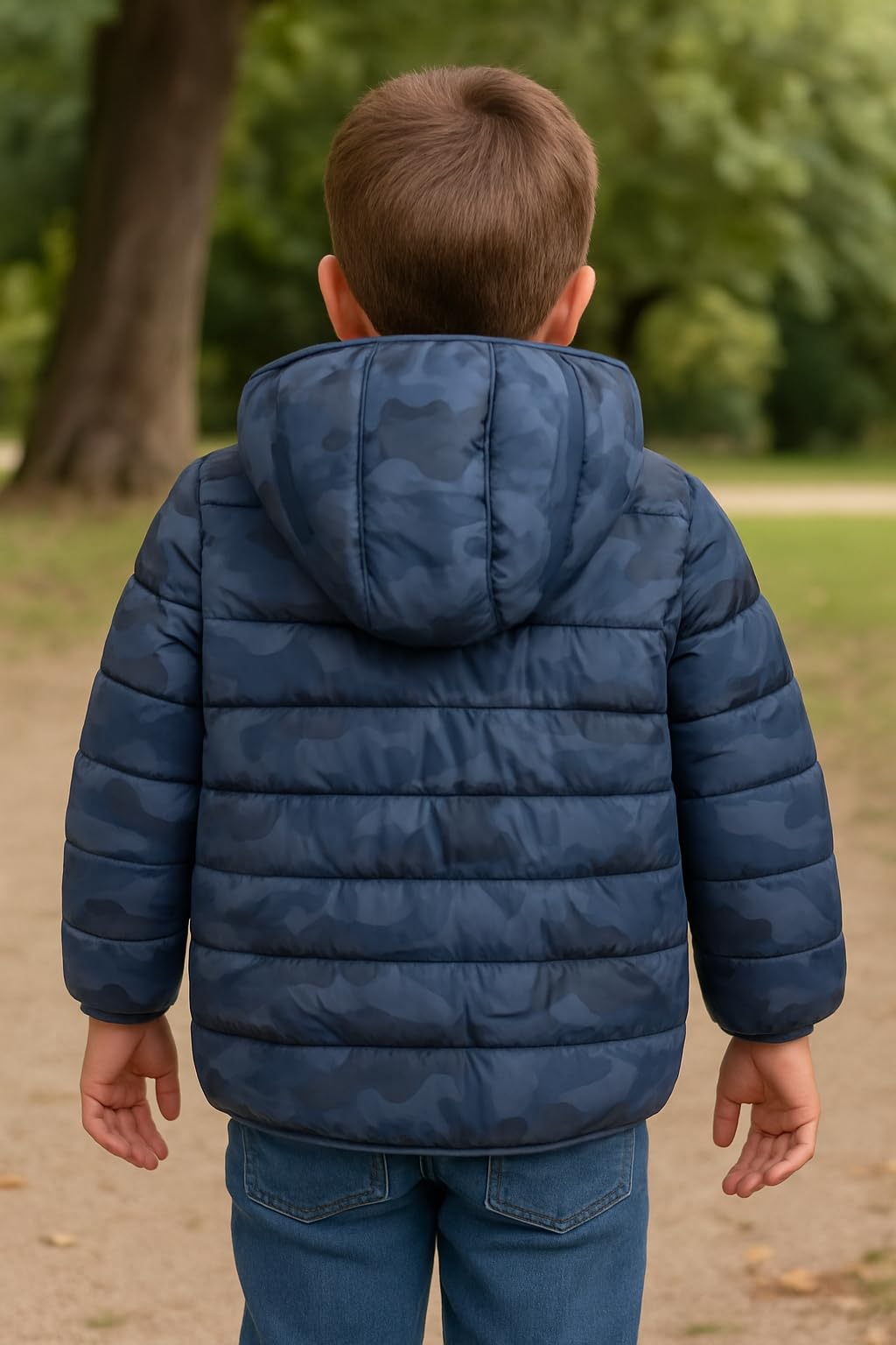 Generico Giubbotto Bambino con Cappuccio – Piumino Leggero Trapuntato con Zip e Tasche 4445