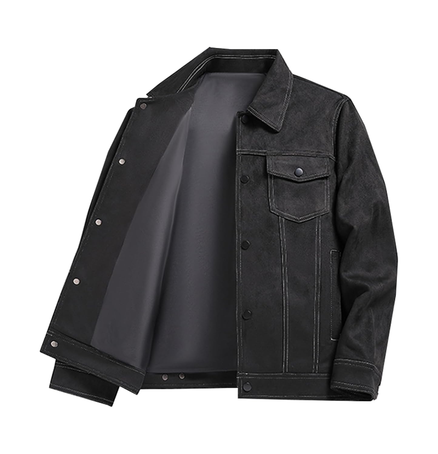 Cromoncent Jaqueta masculina de camurça, vintage, estilo caminhoneiro em promoção! Veja a oferta e mais achadinhos de Jaquetas & Casacos 8 Hoje é o melhor dia para comprar Cromoncent Jaqueta masculina de camurça, vintage, estilo caminhoneiro com aquele preço maroto! Promoção! Aproveite a oferta! 8