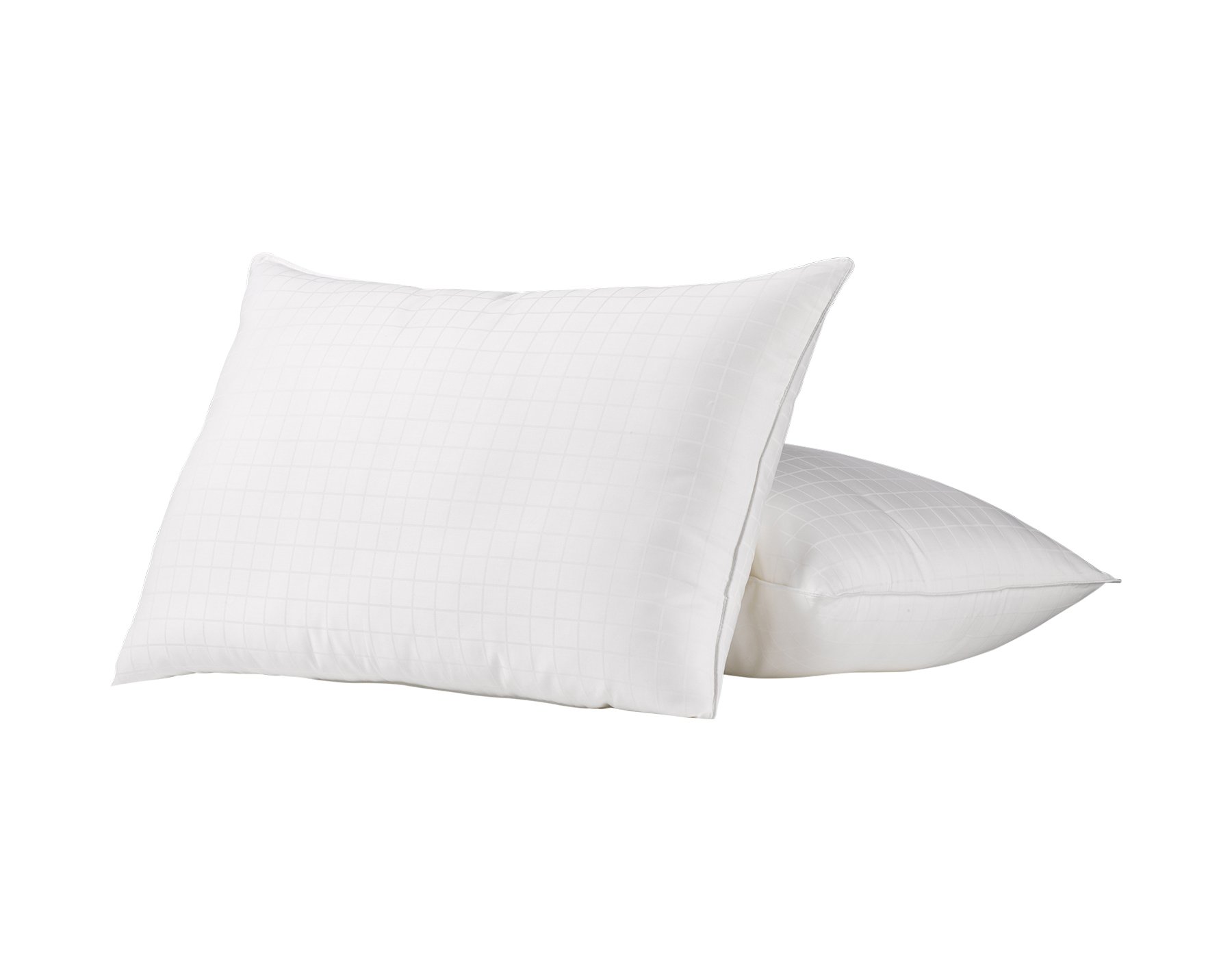 Ella Jayne Home Standard Size Bed Pillows- 2 Pack White Hotel Pillows- Gel Fiber Filled FIRM Gel Pillows with Hypoallergenic 100% Cotton Dobby Box Cover- Best Pillow For Side Sleepers & Back Sleepers
