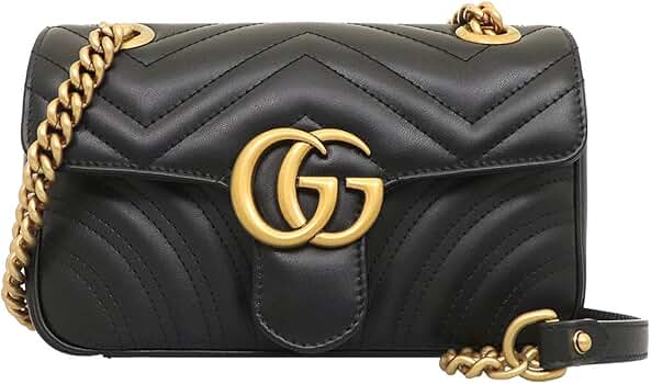 GUCCIグッチ GGマーモントショルダーバッグ　キルティングレザー Amazon | [グッチ] バッグ(ショルダーバッグ) 446744 DTDIT ブラック