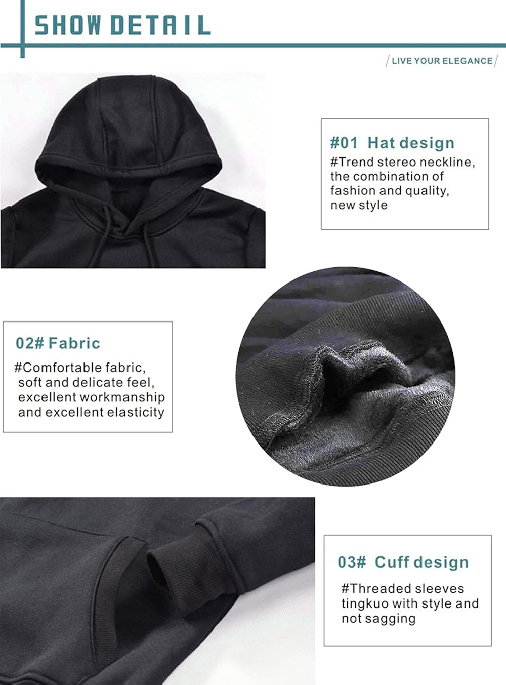 Vista 4 de NUFR Sudadera unisex con capucha con estampado 3D de Bad Bunny para hombres y mujeres