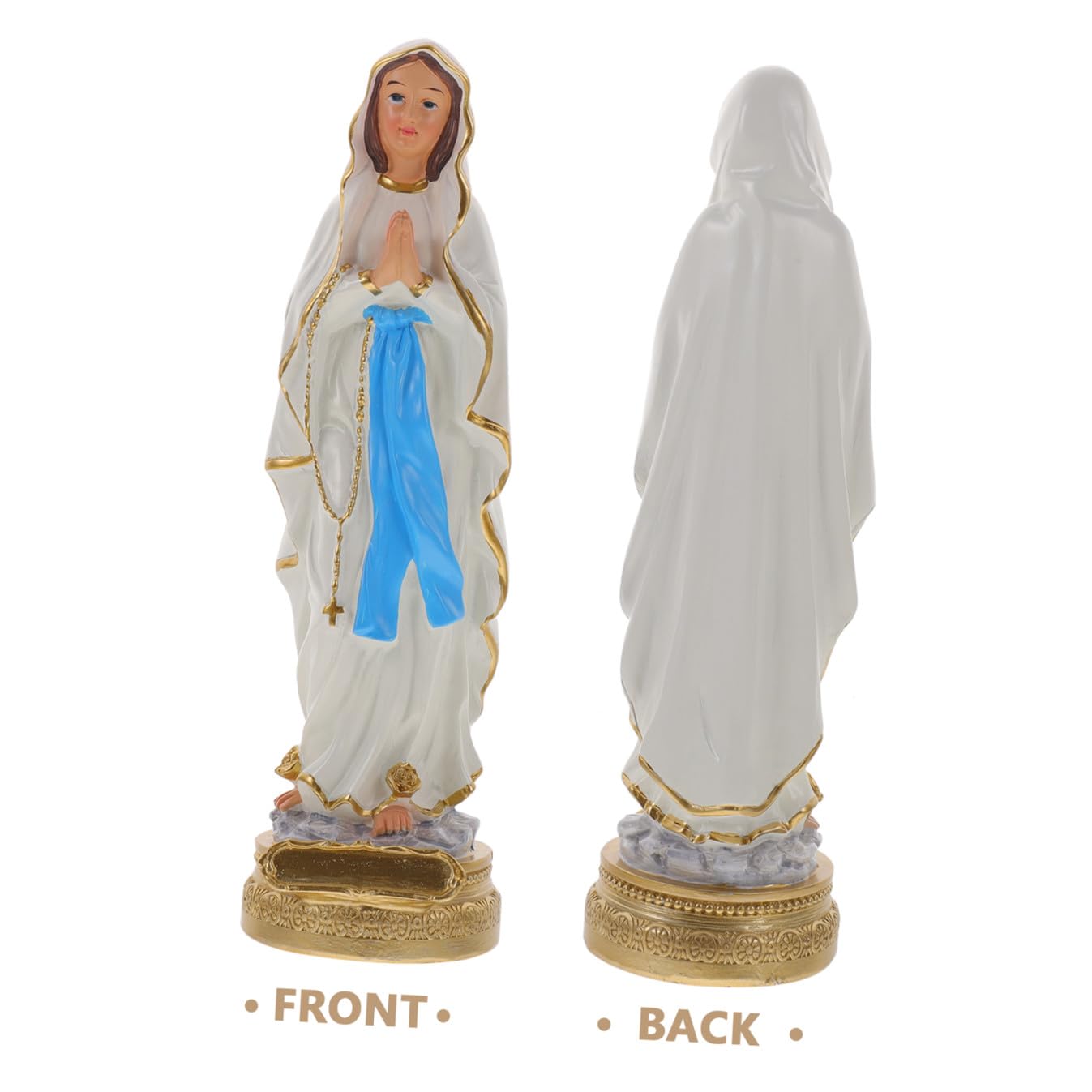 Katholische Marienstatue aus Weißem Kunstharz Dekorative Heiligenfigur für Innenraum und Fenster Spirituelle Deko für Christliche Wohnkultur