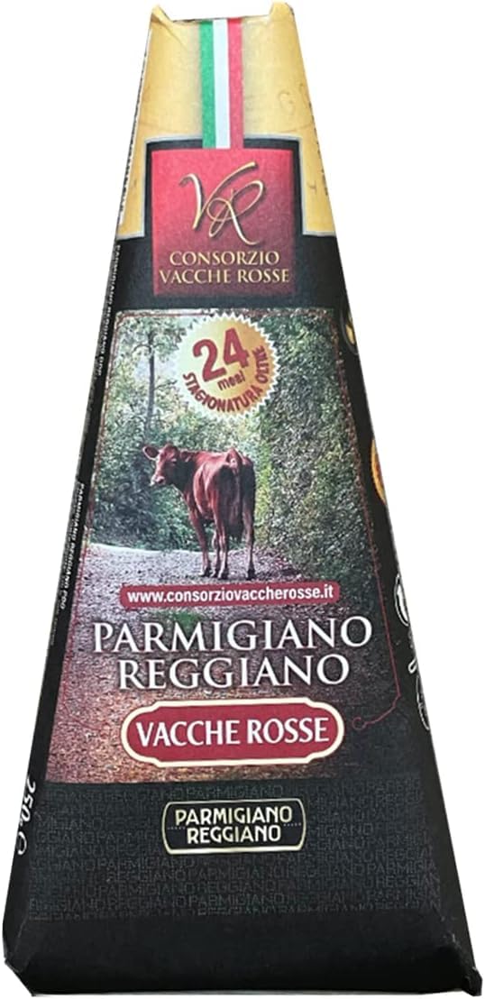 Consorzio Vacche Rosse - Parmigiano Reggiano DOP Vacche Rosse Razza Reggiana - 3 Stagionature, 24, 30 e 40 Mesi in Confezione Regalo con Coltellino - 3 x 250 g