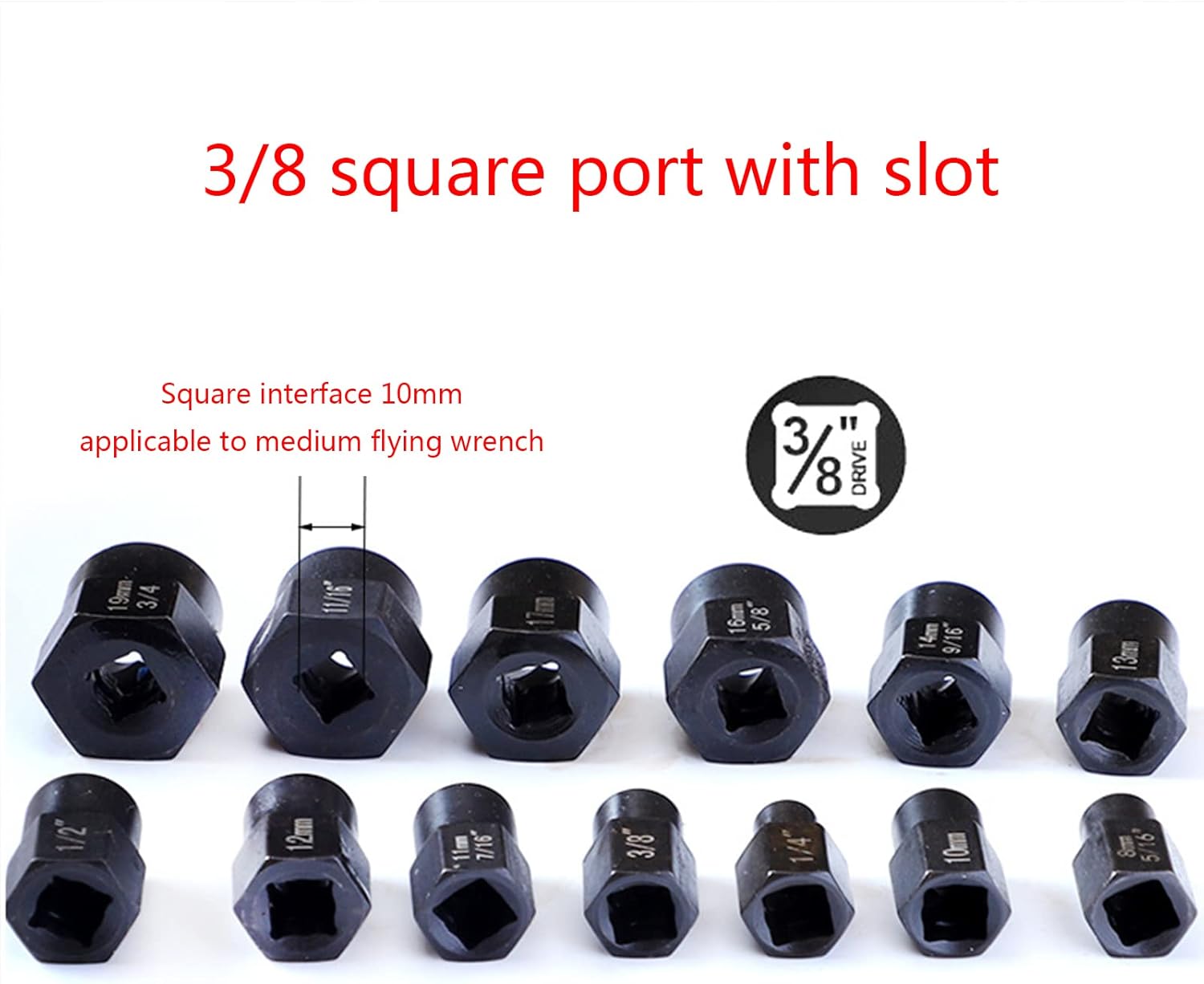 Extractor Tools & Nut Remover Set Nut Extractor Socket Tools Remover Tool 3/8'' 14 Pieces