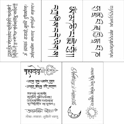 MOQNISE Sanskrit Herbal Tattoo Stickers Tibetan Arm Clavicle Men And Women Juice Semi-Permanent