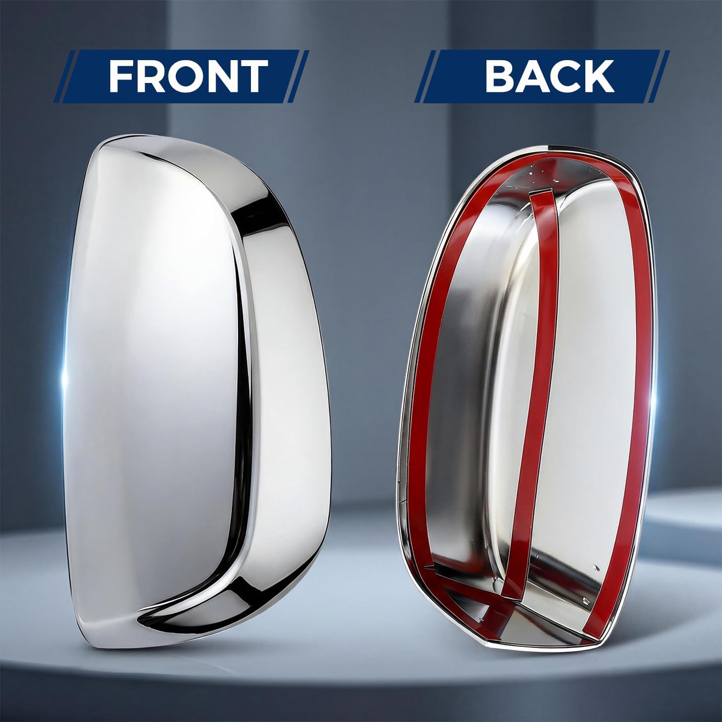Chrome Side View Mirror Covers Caps Top Half Compatible with Chevrolet Silverado Tahoe Suburban Avalanche, GMC Sierra Yukon Cadillac Escalade 2007 2008 2009 2010 2011 2012 2013 2014