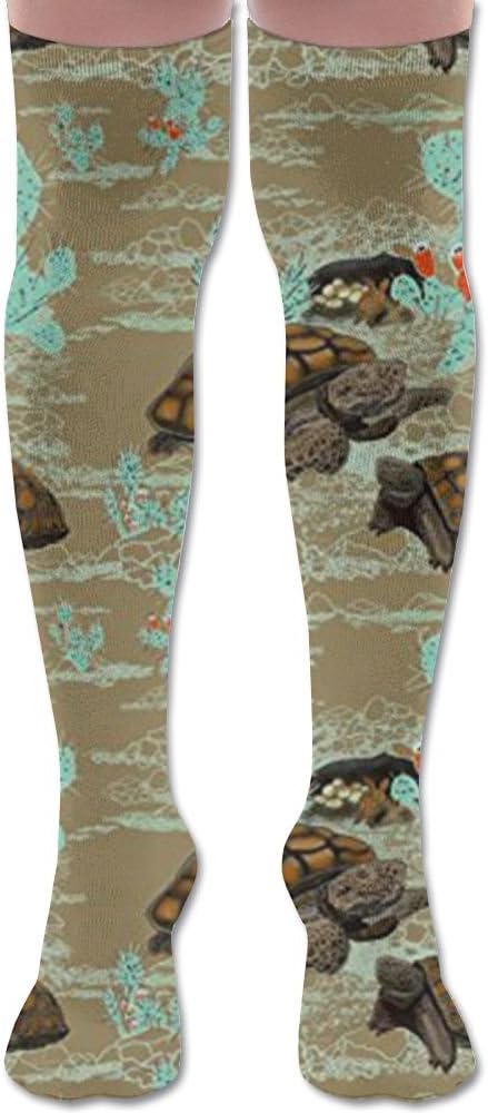 Desert Tortoise In Brown Compression Socks For Women & Men By A-Swift - Graduated Athletic Fit For Running, Nurses, Flight Travel, Skiing & Maternity Pregnancy - Boost Stamina & Recovery