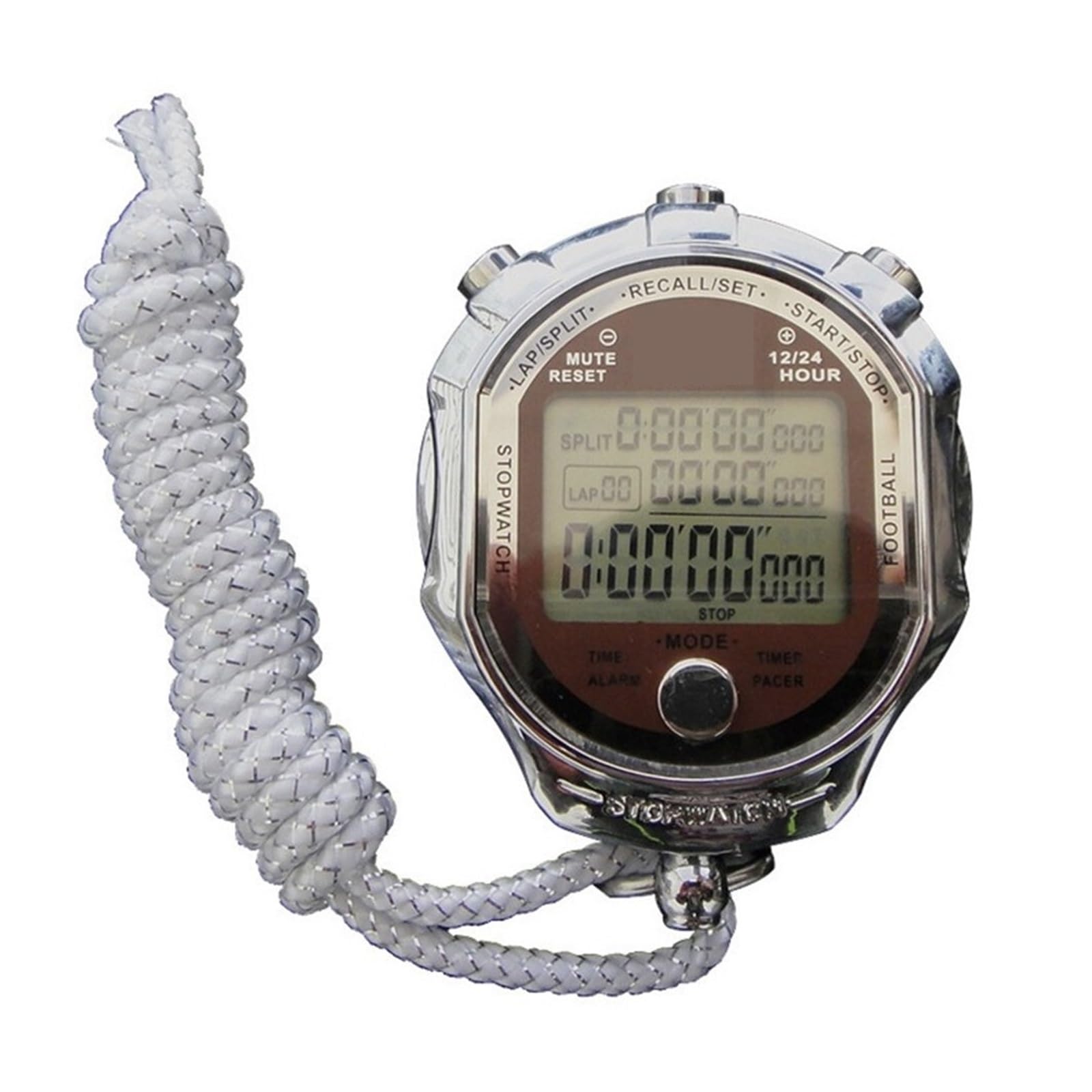 Digital Sports Stopwatch Timer 1/1000 Second Chronograph Counter LCD Training Handheld With Strap Precision Timing