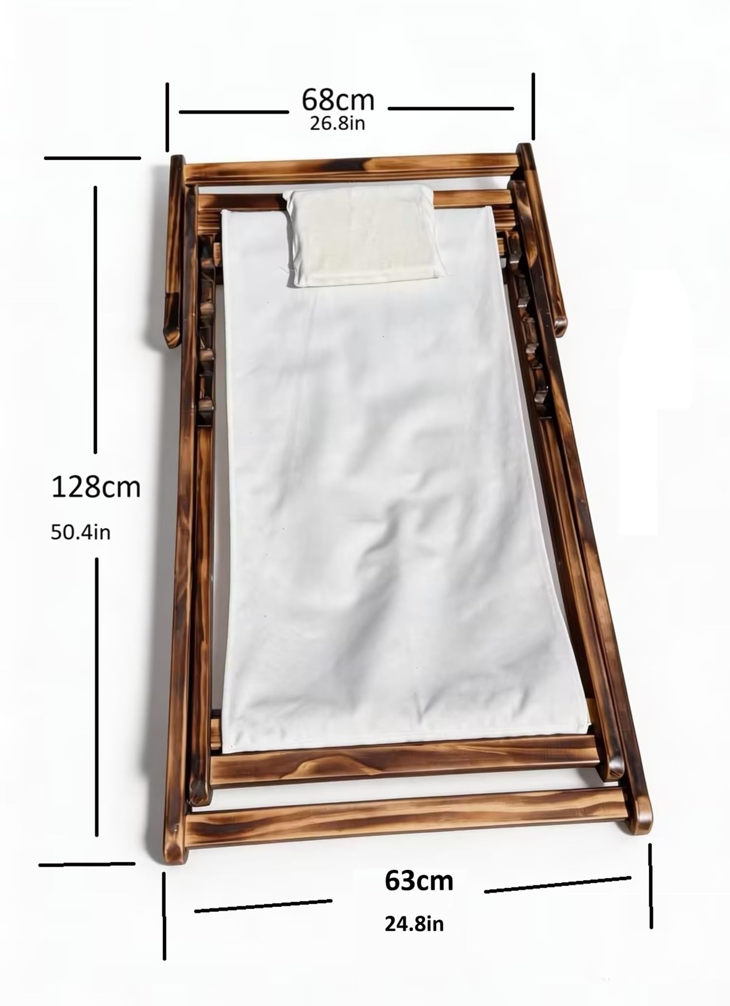 Heehee Tumbonas de Madera, Gran tamaño y Anchura Extra, con Altura Ajustable; sillas Plegables; tumbonas de Madera para jardín y Exterior, Ideales para la Playa y la Piscina, con suspensión de Lona