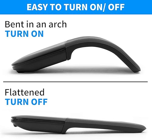 Miniatura 2 de Ratón plegable Bluetooth Ratones inalámbricos plegables con panel táctil-negro