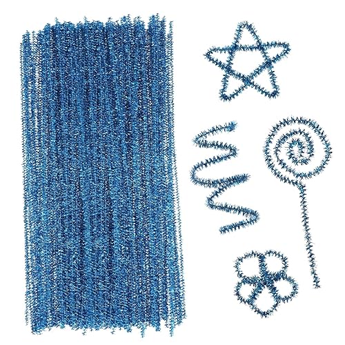 Homoyoyo 200pcs Glitter Twist Stick Christmas Crafts Christmas Tree Decorations Christmas Pipe Cleaners Colors Garland Thick Blue Stems Tinsel Xmas Sparkly Glitter Pipe Cleaners Jumbo