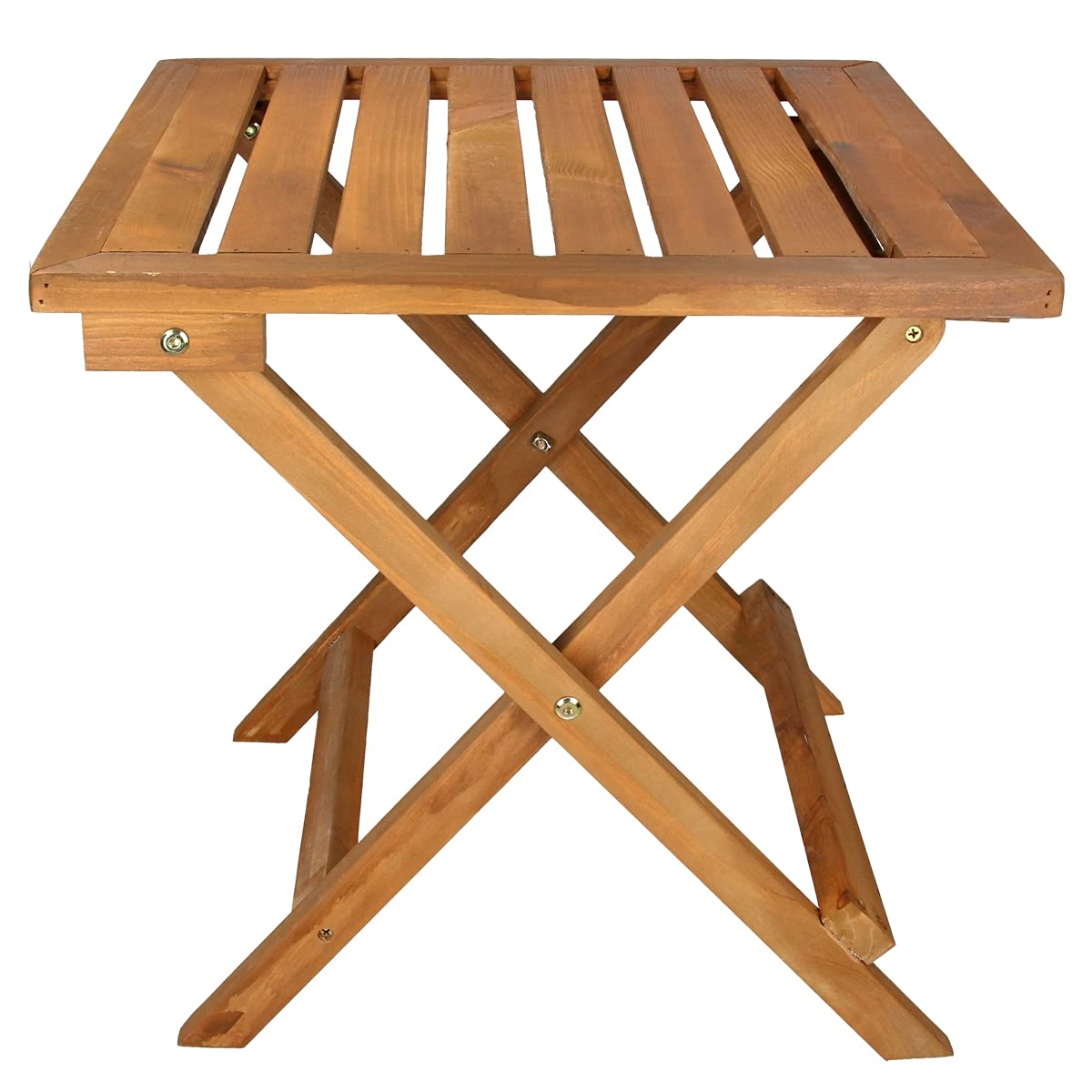 ECD Germany Tavolo da Giardino in Legno di Pino - 46 x 46 x 46 cm - Pieghevole - Quadrato - per Terrazza Balcone Patio Tavolino da caffè Richiudibile Tavola da Pranzo Arredo Mobili da Esterno