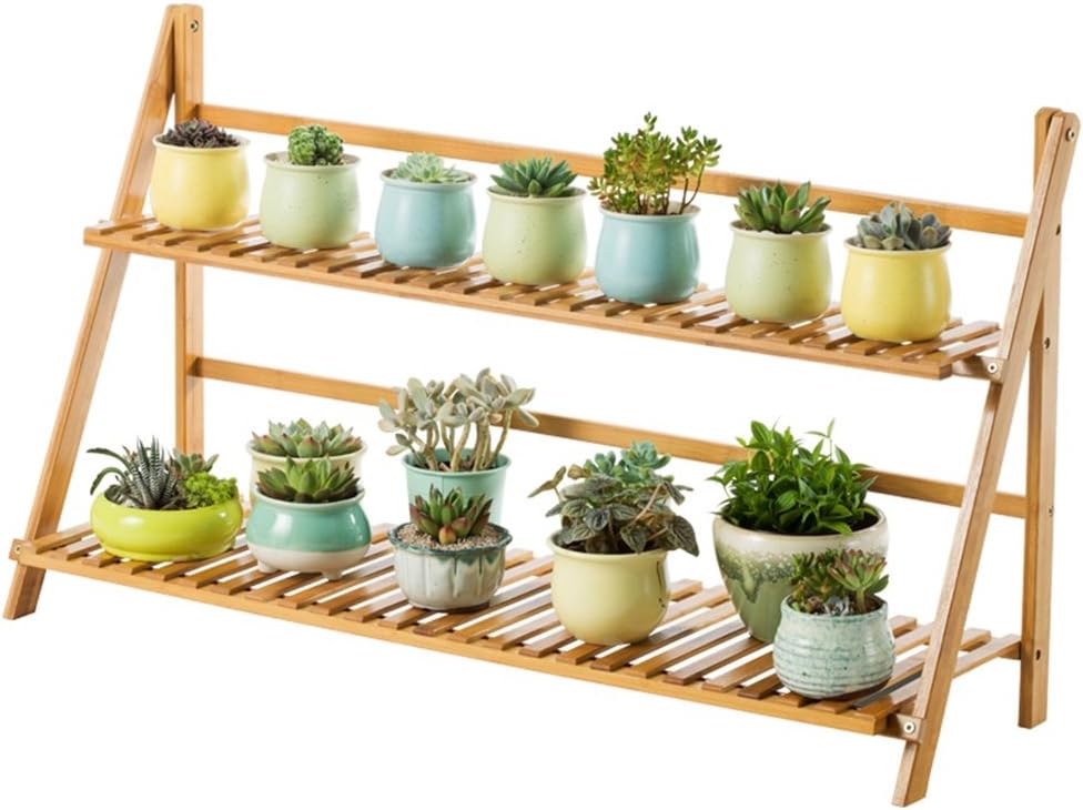Flower stand Foldable Flower stand solid wood floor flower stand multi-layer balcony living room fleshy flower pot rack storage storage rack balcony flower rack ( Color : Brown , Size : 3110056cm )
