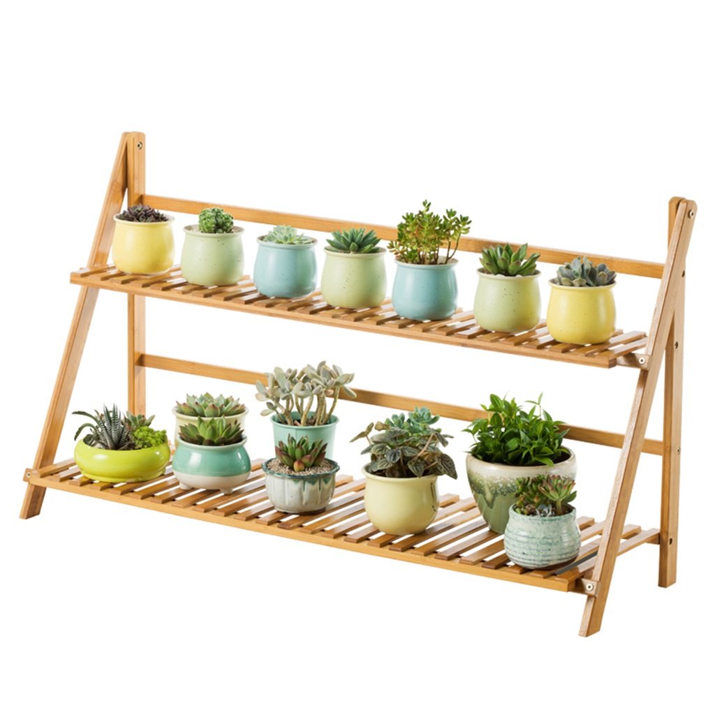 Flower stand Foldable Flower stand solid wood floor flower stand multi-layer balcony living room fleshy flower pot rack storage storage rack balcony flower rack ( Color : Brown , Size : 3110056cm )