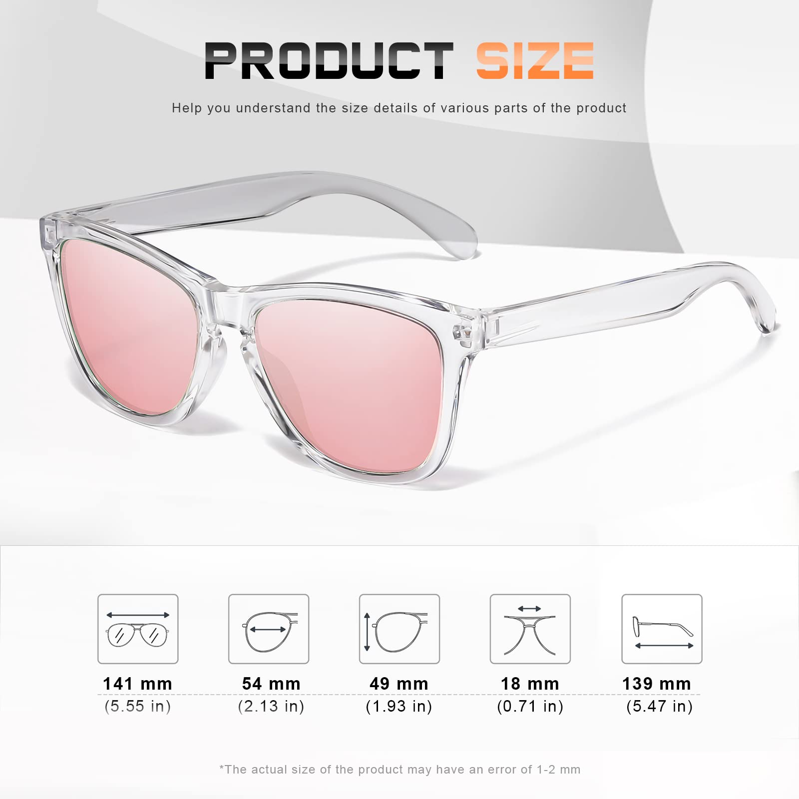 DANAMY Okulary przeciwsłoneczne damskie spolaryzowane okulary przeciwsłoneczne dla kobiet modne designerskie lustrzane okulary przeciwsłoneczne z ochroną UV400