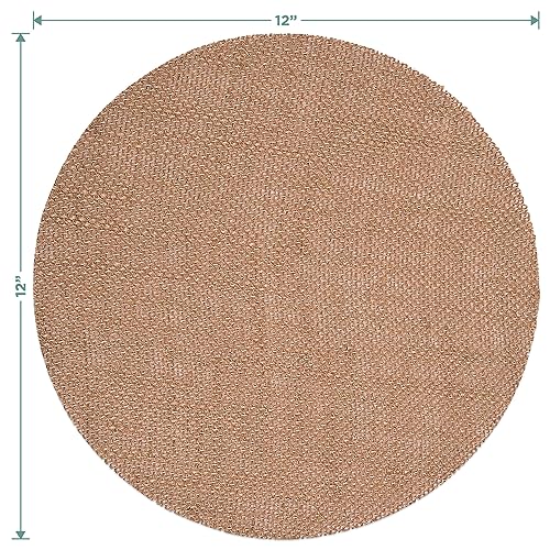 Burlap Round Placemats - 12" Diameter Burlap Circle Rustic Table Decorations (Set Of 24) #TOP2