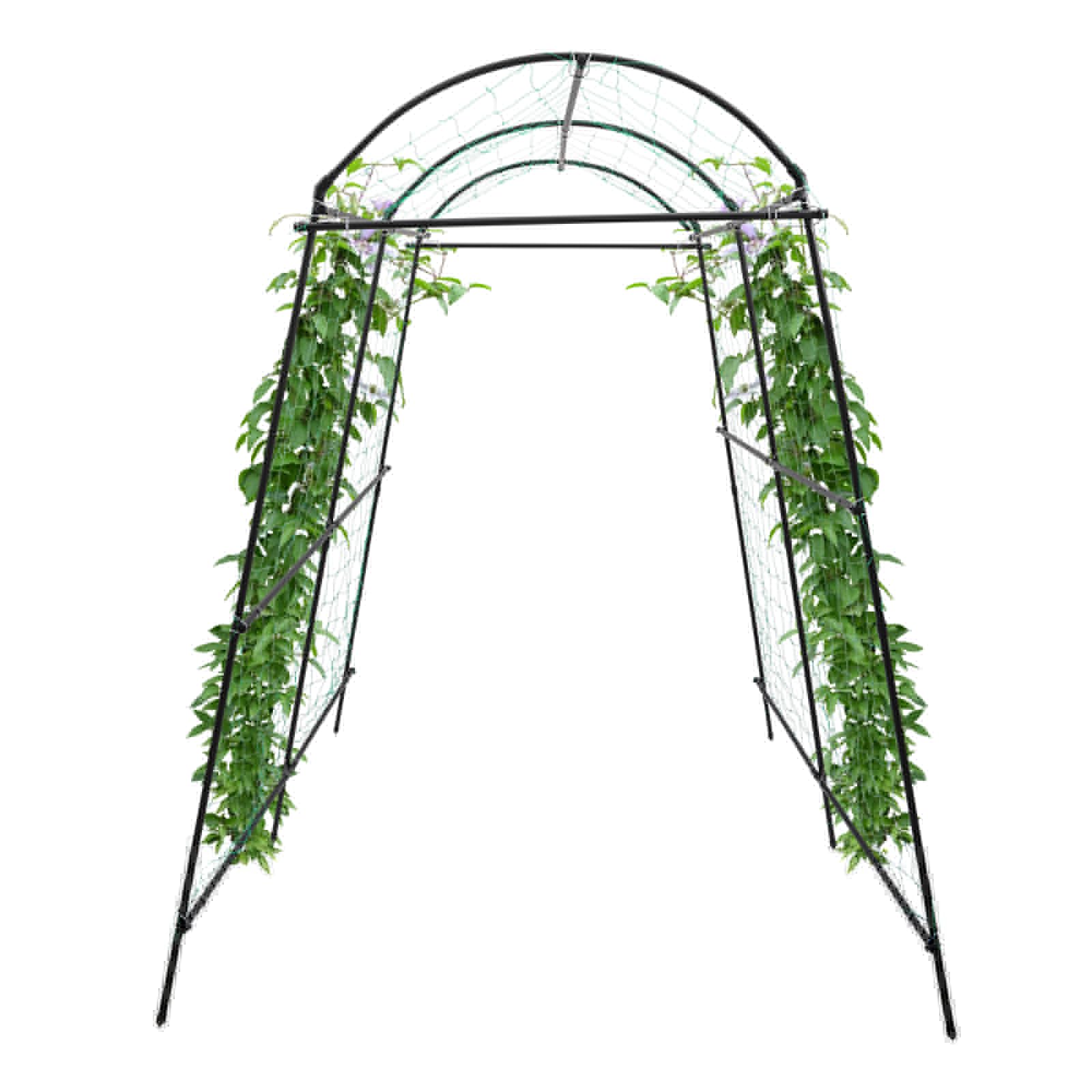 2,3 m, arc de jardin pour plantes grimpantes, treillis de jardin, treillis extra haut, en métal, pour plantes grimpantes, légumes, extérieur, structure de support de jardin