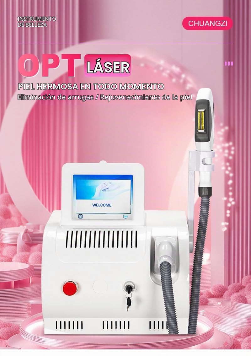 Dispositivo de Belleza Multifuncional Con Luz Pulsada Intensa OPT: Depilación IPL, Rejuvenecimiento Facial y Tratamiento de la Pigmentación y el Acné