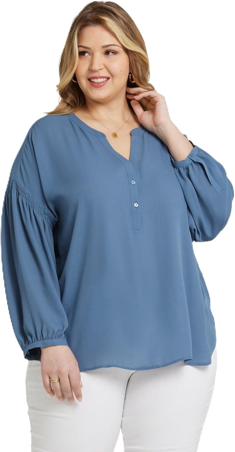 Plus Size Peasant Blouse by NYDJ