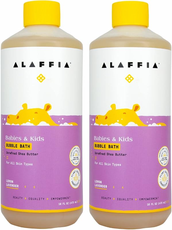 Espuma para banho Alaffia Babies & Kids Lemon Lavender, pacote com 2, 473 mL cada