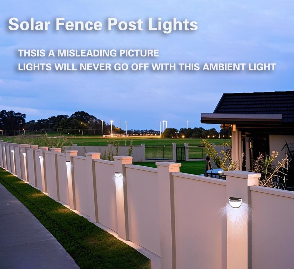 Outdoor Solar Step Lights for Stairs, Solar Fence Lights Waterproof LED Lighting, Yard Patio Pathway Pool Courtyard (Warm White Black, 8 Pack)