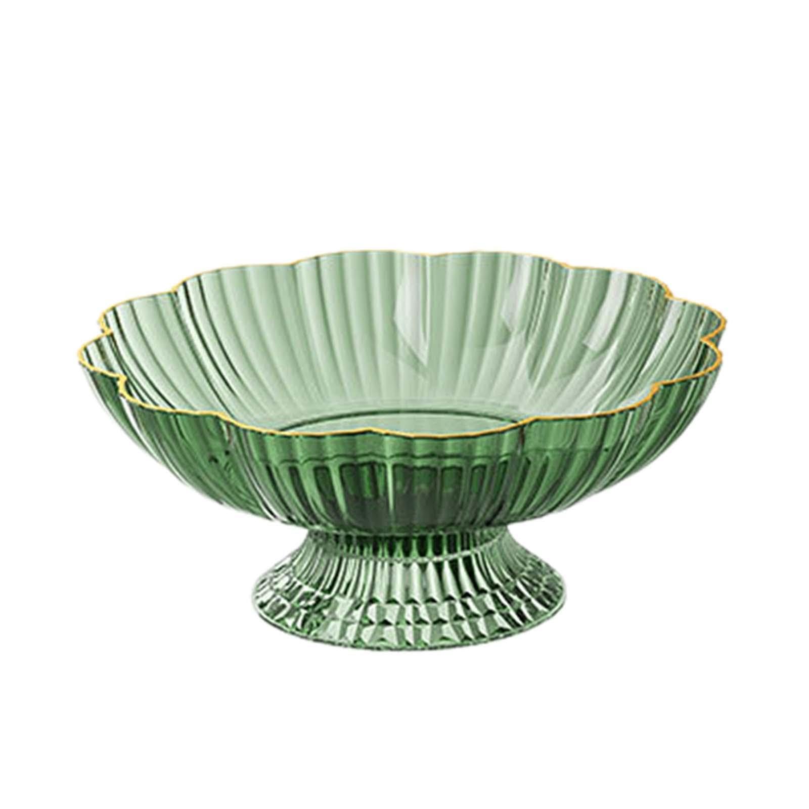 QUILSTM Fruit Bowl with Draining Holes Bringing Freshness and Easy Cleanup to Kitchen Countertop Decor Shaking Bowl After Rinsing Fruit. Serving Removable, Green