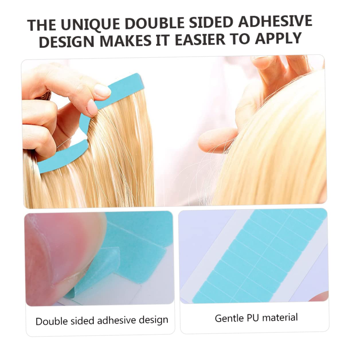 IWOWHERO Professional Hair Extension Tapes 72pcs Double Sided Replacement Tape Easy to Stick Practical