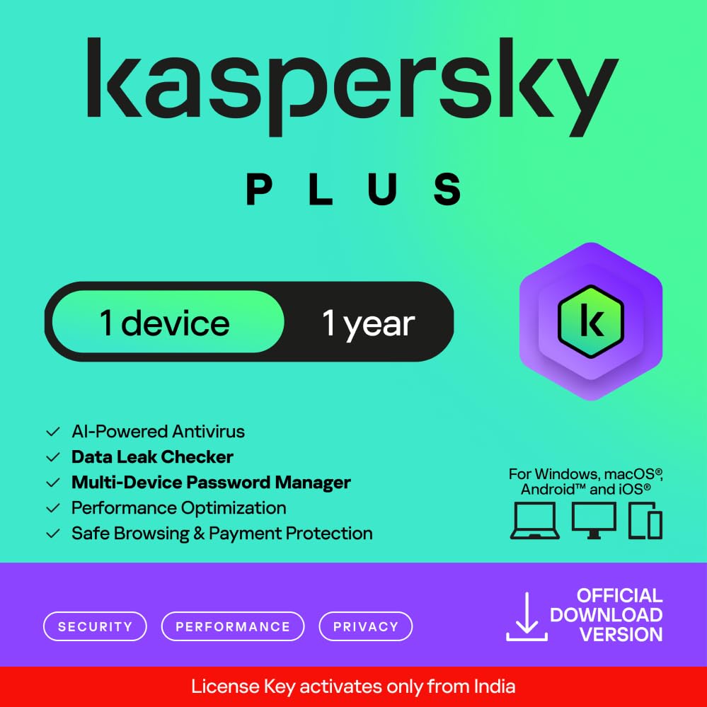 Image of Kaspersky Plus Security 2025 | 1 Device | 1 Year | Digital Download | Email Delivery - No CD