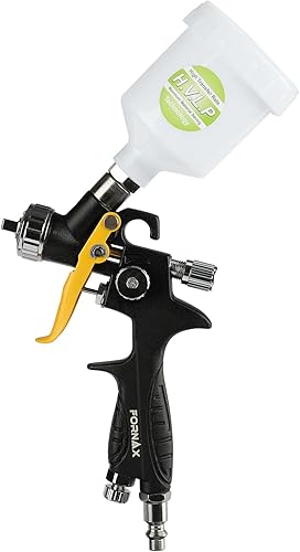 FORNAX HVLP Mini pistola pulverizadora, pistola pulverizadora de pintura con alimentación por gravedad con boquilla de 0.031 in, capacidad de 200 cc