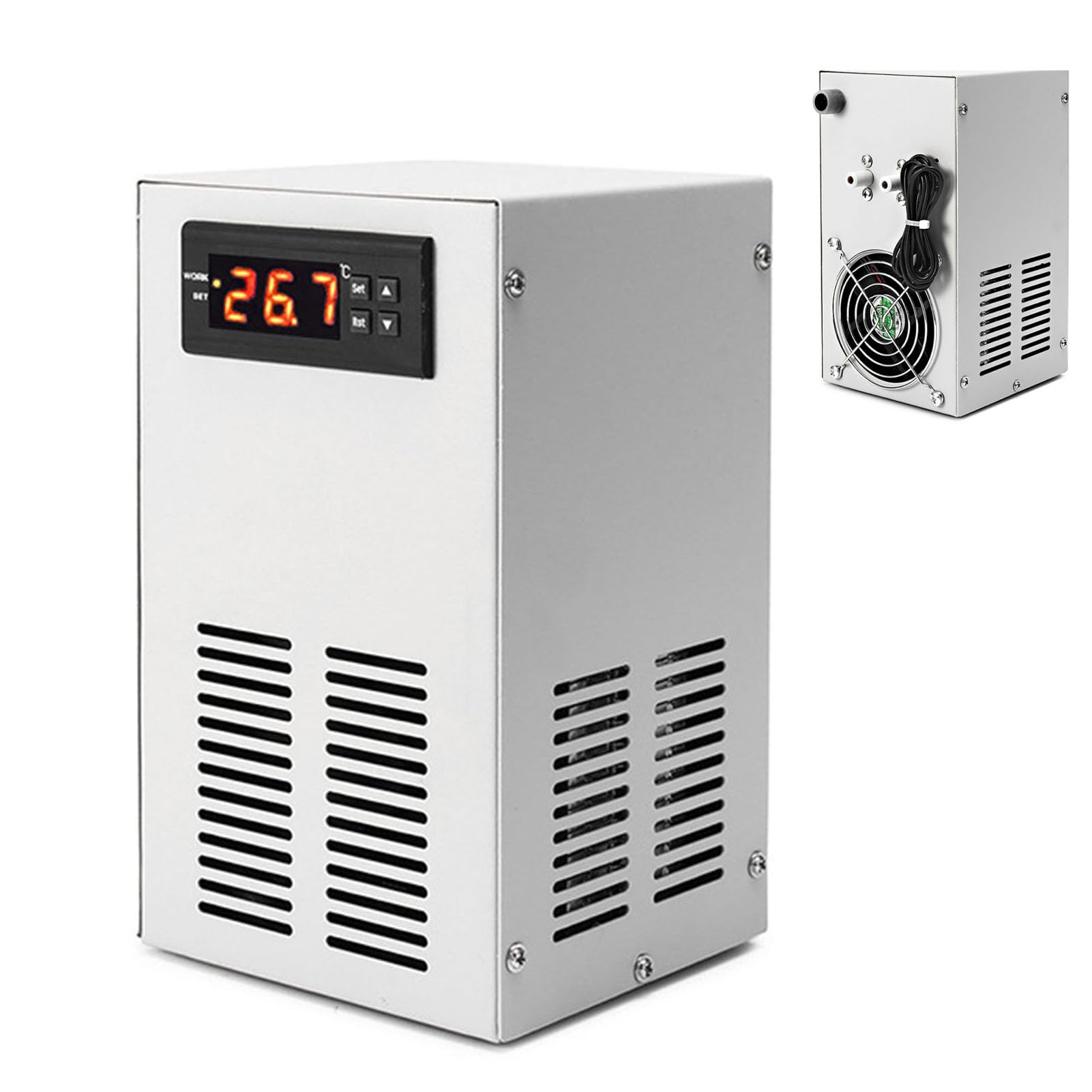 Haofy Enfriador de Acuario, Capacidad de 20 litros, Ultra Silencioso con Termostato Inteligente para un Control Preciso de la Temperatura, Enfriador de Tanque de Peces para Apartamentos Pequeños,