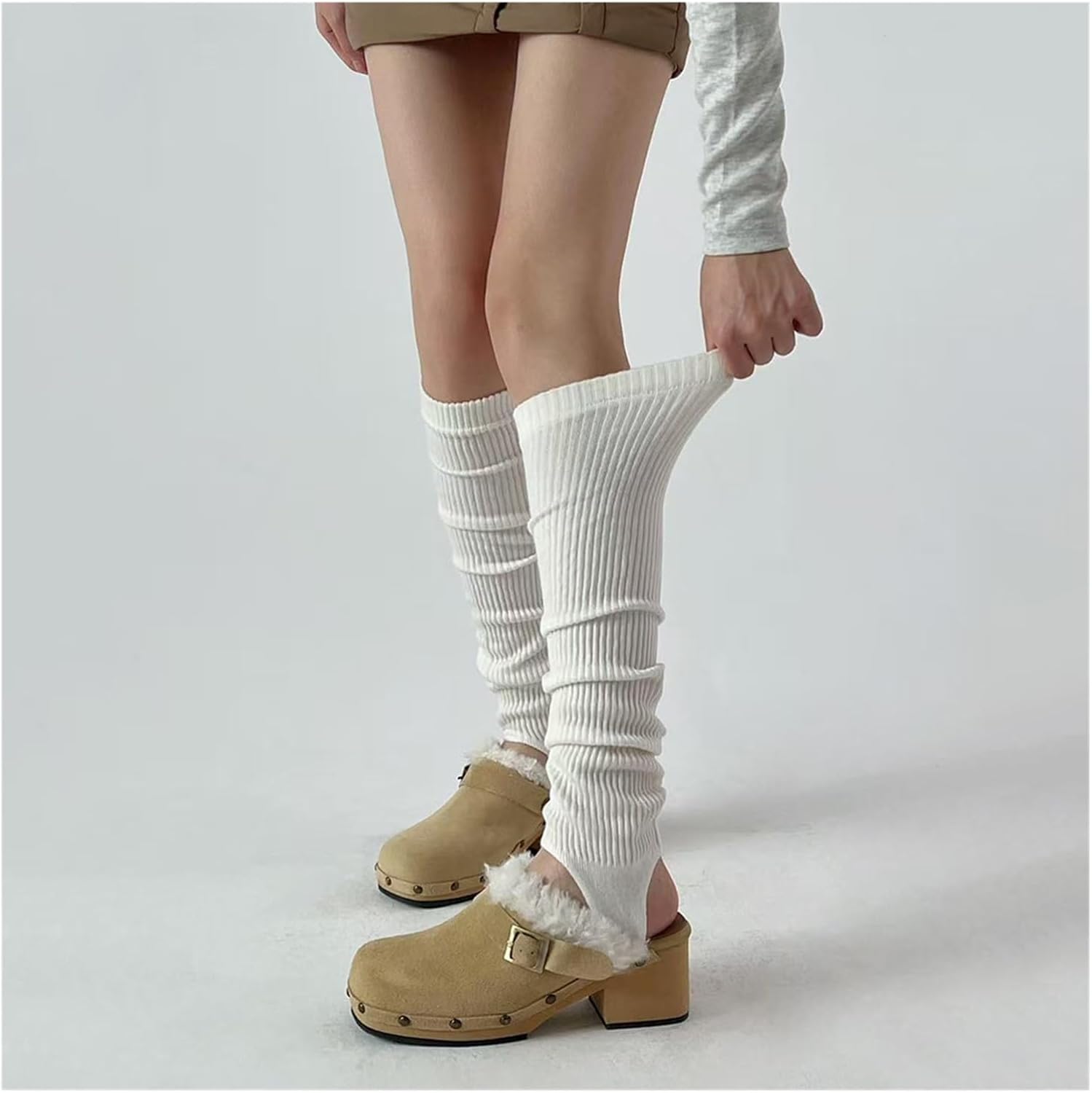 Women's Leg Warmers Open Toe Slimming Long Boot Socks For Yoga Ballet Dance Winter​ Slouchy Heel Ankle Footed