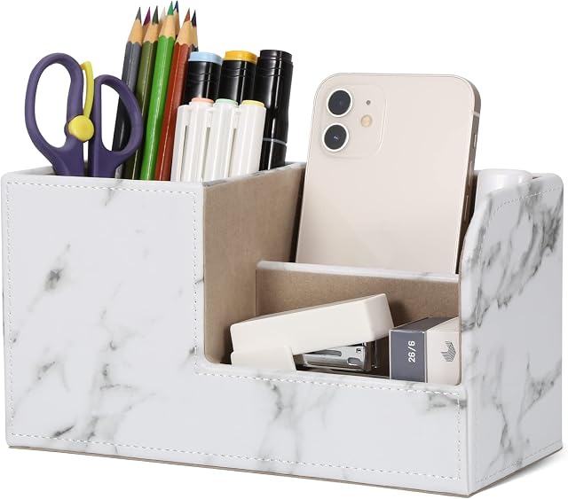 GORESE Desk Organizer - Office Pencil Holder Organizer Desktop Desk Accessories Office Supplies Organization Decor (Marble)