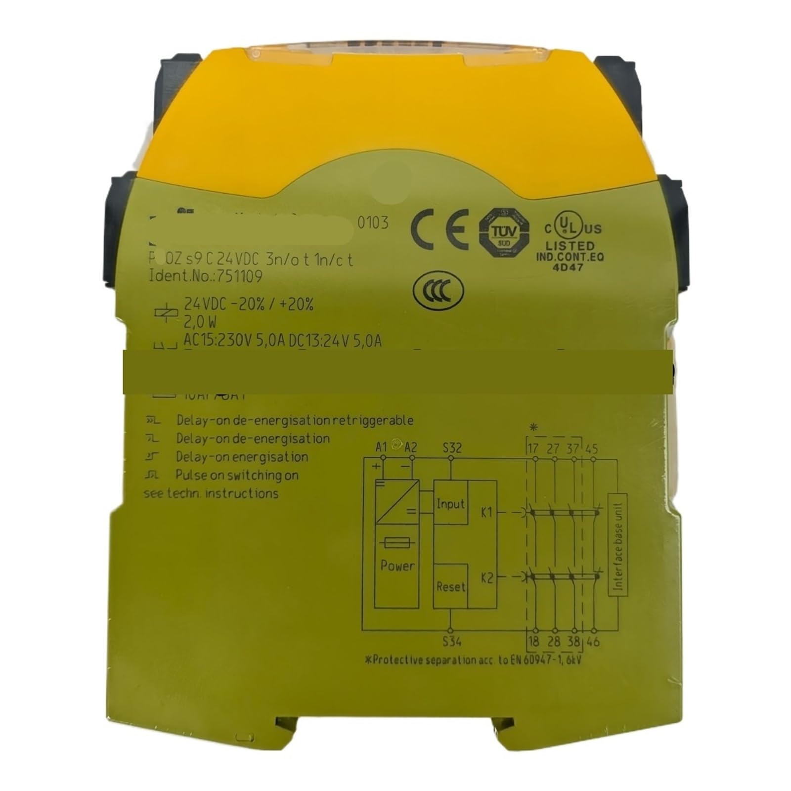 CLEUFWKO 751109（PNOZ s9 C 24VDC 3n/ot 1n/ct） Relay