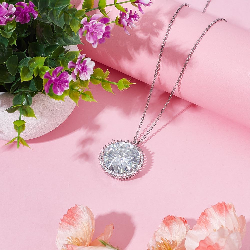 BENECREAT 925 Sterling Silver Rhinestone Bezel Pendant Trays Blanks, Open Back Round Base Pendant Charm, Cabochon Setting with Polishing Cloth for DIY Necklace Jewelry Making - Image 4